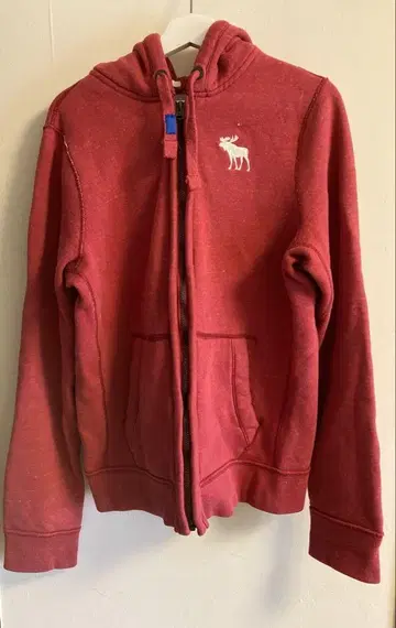 Abercrombie & Fitch 풀 집업 후드티 XL 빨간색