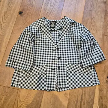 에디트포르루 실크 타프타 깅엄 자켓 두지엠 클라세