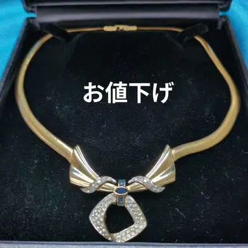 앤티크 [푸치니] 골드톤 리본 디자인 목걸이