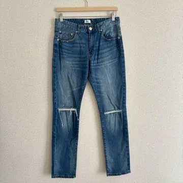 브라우니 스탠다드 데미지 데님 팬츠 M 청바지 G팬츠 립드
