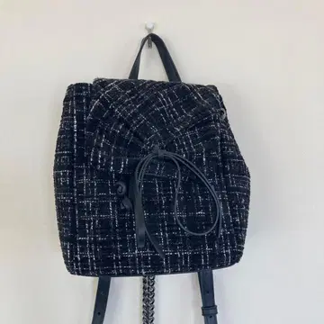 [ ZARA ] 리본 포함 트위드풍 백팩 M 사이즈