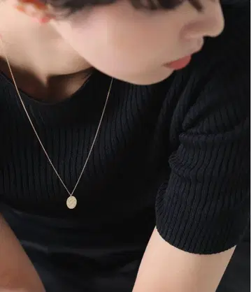Lilas 오벌 텍스처 모티브 50cm 목걸이