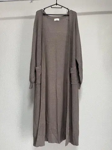 브라운 롱 가디건 긴팔 약 120cm