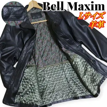 Bell Maxim  양가죽 안감 페이즐리 무늬 가죽 코트 L