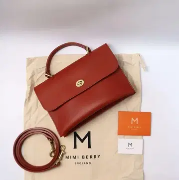 새상품 MIMI BERRY HEBE 미미베리 핸드백 천연 가죽 Brick