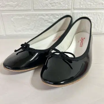 레페토 샌드 에나멜 발레리나 블랙 37