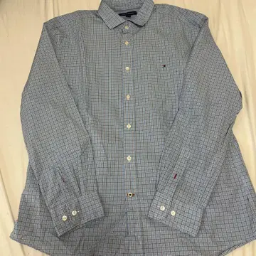 Tommy Hilfiger 블루 계열 체크 긴팔 셔츠