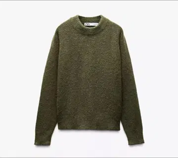 ZARA 크루넥 스웨터 카키