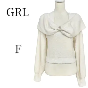 새상품급 GRL 그레일 아이보리 긴팔 니트 스웨터 FREE SIZE