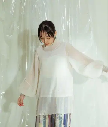 Eimee Law 셔츠 블라우스 시어 플리츠 양류 상의