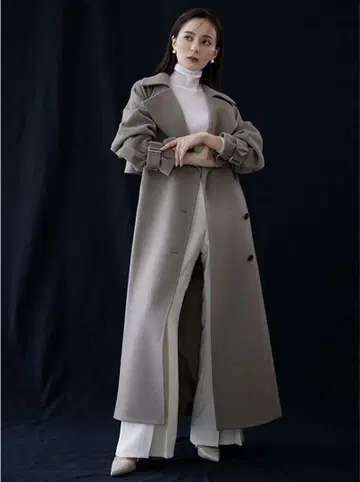 [ anuans ] 울 트렌치코트 KHAKI GRAY