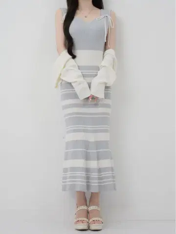 Lumignon Riobon bordernermaid dress 블루