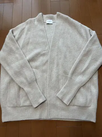 애로우즈 UNITED ARROWS 베이지 캐시미어 가디건 너구리털