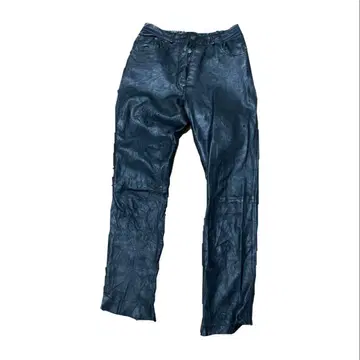 2000s 주름 가공 가죽 팬츠