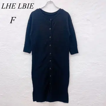 e5516 [엘르] 원피스 블랙 스트레치 앞 버튼 여성용