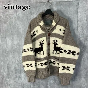 vintage 캐나다제 코위찬 니트 스웨터 구제 의류