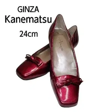 컨디션 최상 Kanematsu 빨간색 플랫슈즈 24cm