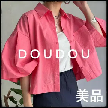 DOUDOU 핑크 벌룬 슬리브 셔츠