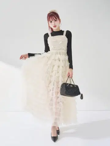 다리치 Darich 벨로아 리본 튤 원피스