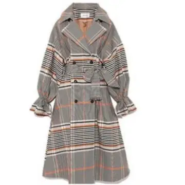 프레이 아이디 그레이 계열 체크 트렌치코트