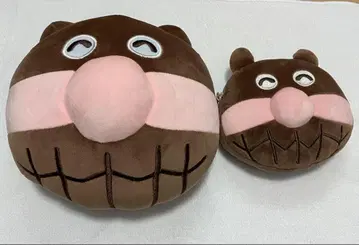 호빵맨 뮤지엄 한정판 세균맨 쿠션과 봉제 인형 패스 케이스