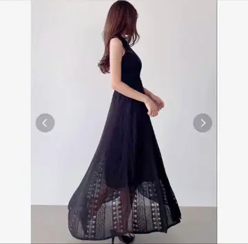 즉시 발송 RESEXXY 레이스 롱 원피스 블랙