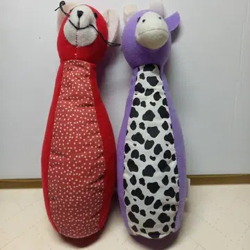 동물형 완구 빨간색과 보라색 방울 포함 22cm