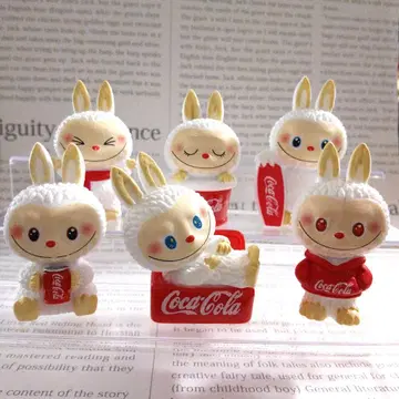 LABUBU 콜라 러브 미니 피규어 6개 세트