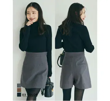 BASEMENT 스커트 숏팬츠 블랙