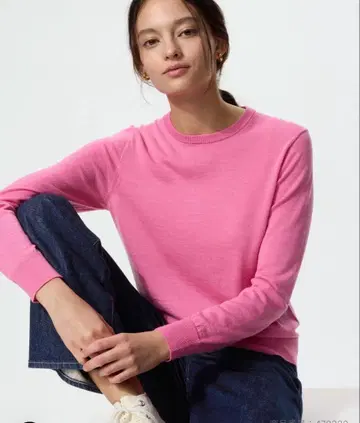 메리노 크루넥 스웨터 핑크 S