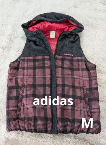 sizeM 아디다스 체크 무늬 다운 자켓