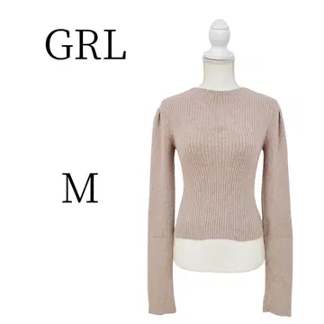 GRL 그레일 베이지 긴팔 니트 스웨터 M