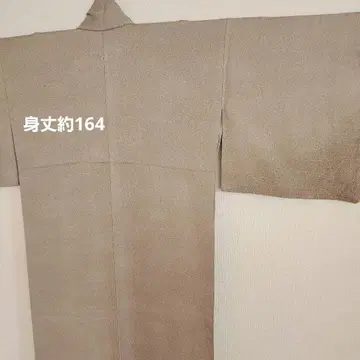 하나의 문양 베이지 계열 이로무지 기모노 순수 실크 리메이크에도