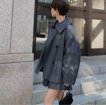 [ 미사용 새상품 ] MACHATT 데님 폼 자켓