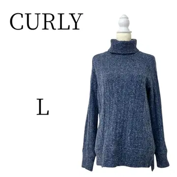 새상품급 CURLY 컬리 네이비 긴팔 니트 스웨터 L