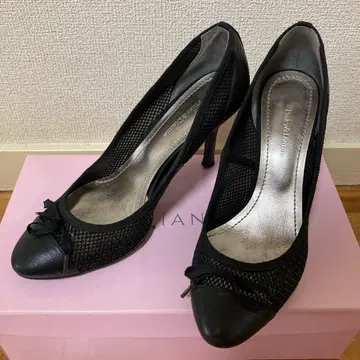 핑키&다이앤 블랙 메쉬 하이힐