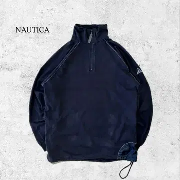 레어 NAUTICA 이탈리아제 하프 지퍼 맨투맨 블랙 L~XL 상당