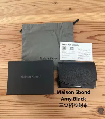 Maison Sbond Amy Black 3단 폴더형 지갑
