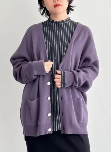 CRAFT STANDARD BOUTIQUE V넥 가디건 퍼플