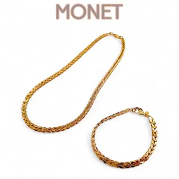MONET 모네 목걸이 팔찌 세트 골드 체인 빈티지