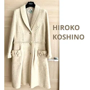HIROKO KOSHINO 울 베이지 롱 코트 9호