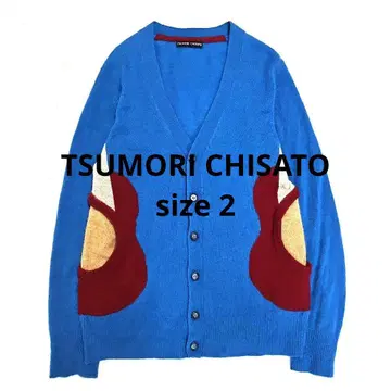 [ TSUMORI CHISATO ] 캐시미어 가디건 블루 긴팔 M