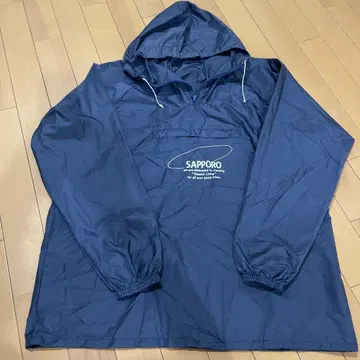 SAPPORO 후드 부착 나일론 자켓 네이비