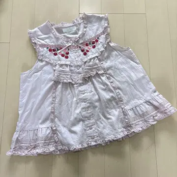 체리 자수 사용 로운 블라우스