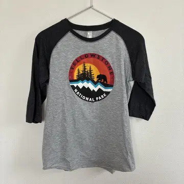 Yellowstone Park 래글런 7부 소매 T셔츠