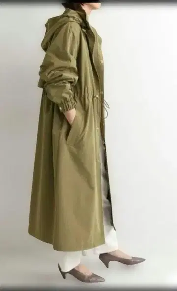 IENA P/C 타프타 코트 카키