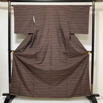 No.2736 순수 실크 가로 줄무늬 토카마치 명주 새상품급