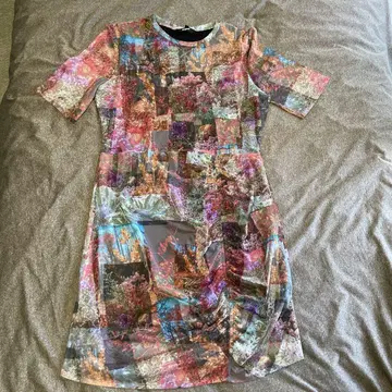 desigual 꽃무늬 패치워크 반팔 원피스 XL