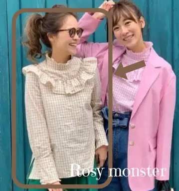 Rosy Monster 로지몬스터 깅엄 블라우스 베이지