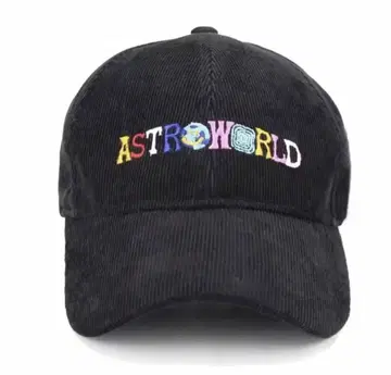 Travis Scott ASTROWORLD 자수 캡 블랙